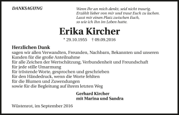Traueranzeige von Erika Kircher 