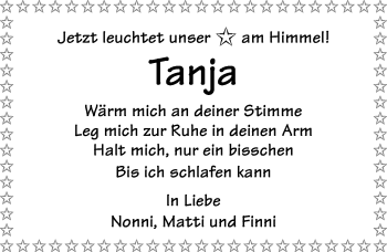 Traueranzeige von Tanja Schmalzbauer 