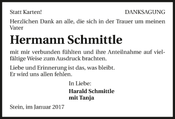 Traueranzeige von Hermann Schmittle