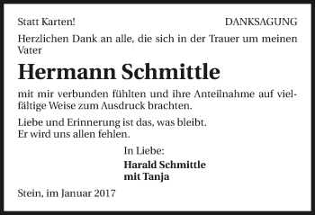 Traueranzeige von Hermann Schmittle 