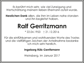 Traueranzeige von Ralf Gerritzmann 