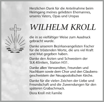 Traueranzeige von Wilhelm Kroll