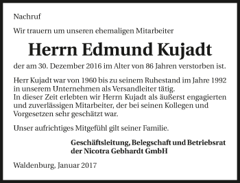 Traueranzeige von Edmund Kujadt 