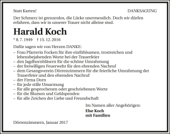 Traueranzeige von Harald Koch 