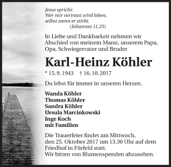 Traueranzeige von Karl-Heinz Köhler 