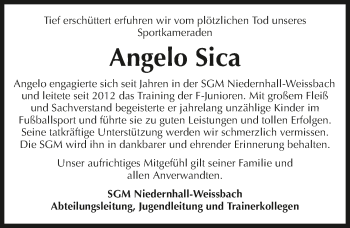 Traueranzeige von Angelo Sica 