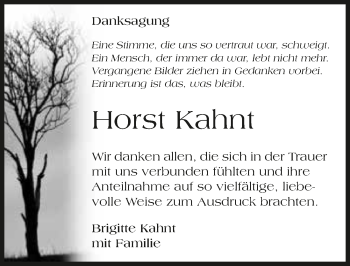 Traueranzeige von Horst Kahnt 