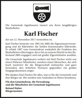 Traueranzeige von Karl Fischer 