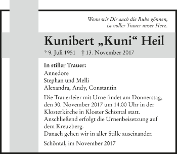 Traueranzeige von Kunibert Heil 