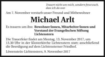 Traueranzeige von Michael Arit 