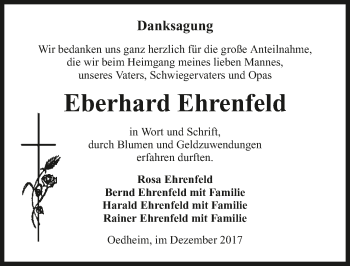 Traueranzeige von Eberhard Ehrenfeld 