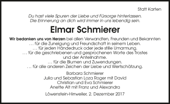 Traueranzeige von Elmar Schmierer 
