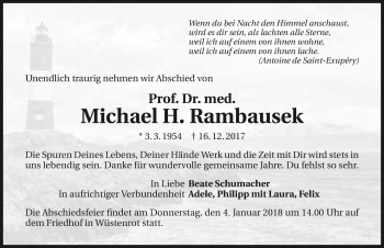 Traueranzeige von Michael Rambausek 