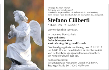 Traueranzeige von Stefano Ciliberti 