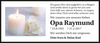 Traueranzeige von Raymund Bühler 