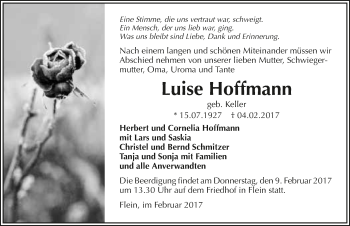 Traueranzeige von Luise Hoffmann 