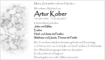 Traueranzeige von Artur Kober 