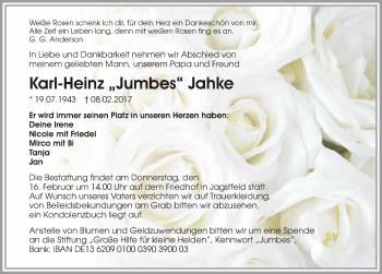 Traueranzeige von Karl-Heinz Jahke 