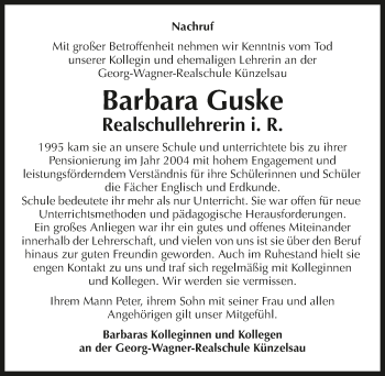 Traueranzeige von Barbara Guske 