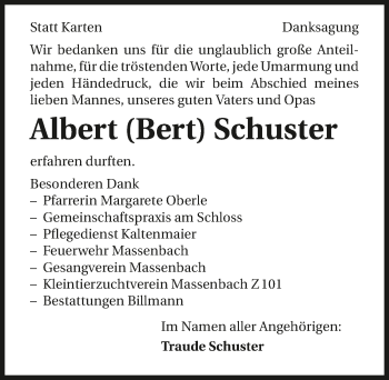 Traueranzeige von Albert Schuster 