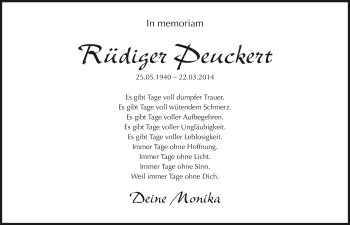 Traueranzeige von Rüdiger Peuckert 