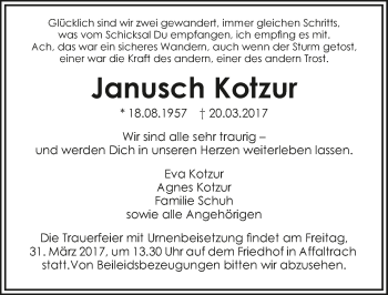 Traueranzeige von Janusch Kotzur 