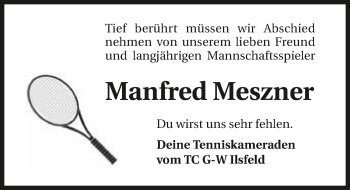 Traueranzeige von Manfred Meszner 