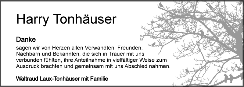  Traueranzeige für Ladislaus Tonhäuser vom 08.03.2017 aus 