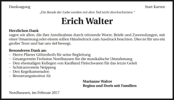 Traueranzeige von Erich Walter 