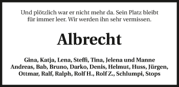 Traueranzeige von Albrecht Föll 