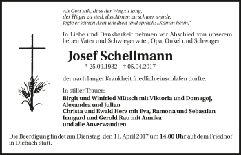 Traueranzeige von Josef Schellmann 