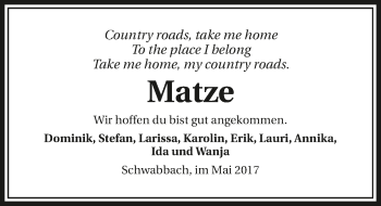 Traueranzeige von Martin Klappenecker 