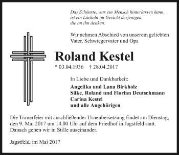 Traueranzeige von Roland Kestel 