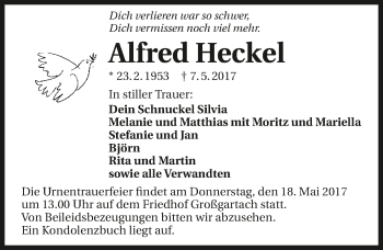 Traueranzeige von Alfred Heckel 