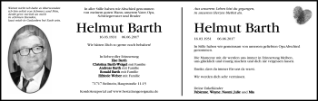 Traueranzeige von Helmut Barth 