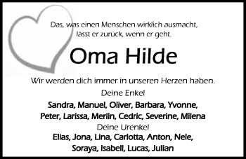 Traueranzeige von Hilda Steiner 