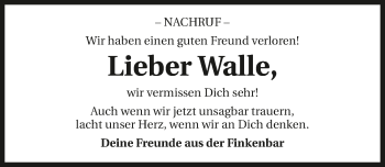 Traueranzeige von Walter Koch 