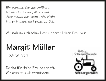 Traueranzeige von Margit Müller 