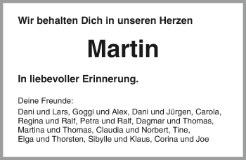 Traueranzeige von Martin Klappenecker 