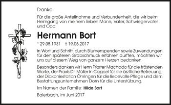 Traueranzeige von Hermann Bort 