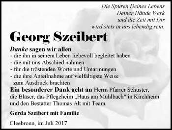 Traueranzeige von Georg Szeibert 