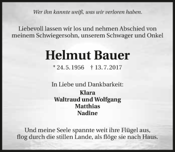 Traueranzeige von Helmut Bauer 