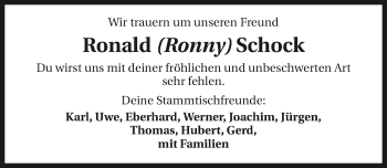 Traueranzeige von Ronald Schock 