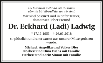 Traueranzeige von Eckhard Ladwig 