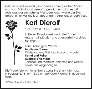 Traueranzeige von Karl Dierolf 