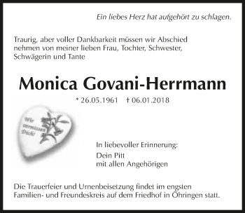 Traueranzeige von Monica Govani-Herrmann 