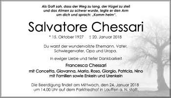 Traueranzeige von Salvatore Chessari 