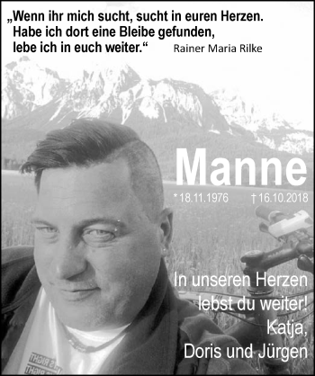 Traueranzeige von Manfred Klaiber 