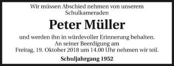 Traueranzeige von Peter Müller 