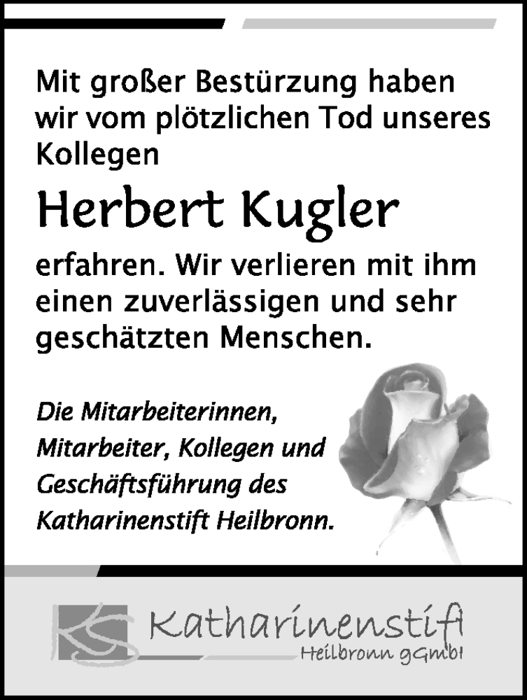  Traueranzeige für Herbert Kugler vom 03.02.2018 aus 